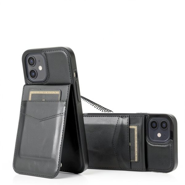 Entronix Leather Wallet Case iPhone 14 Pro Max Black Red-5