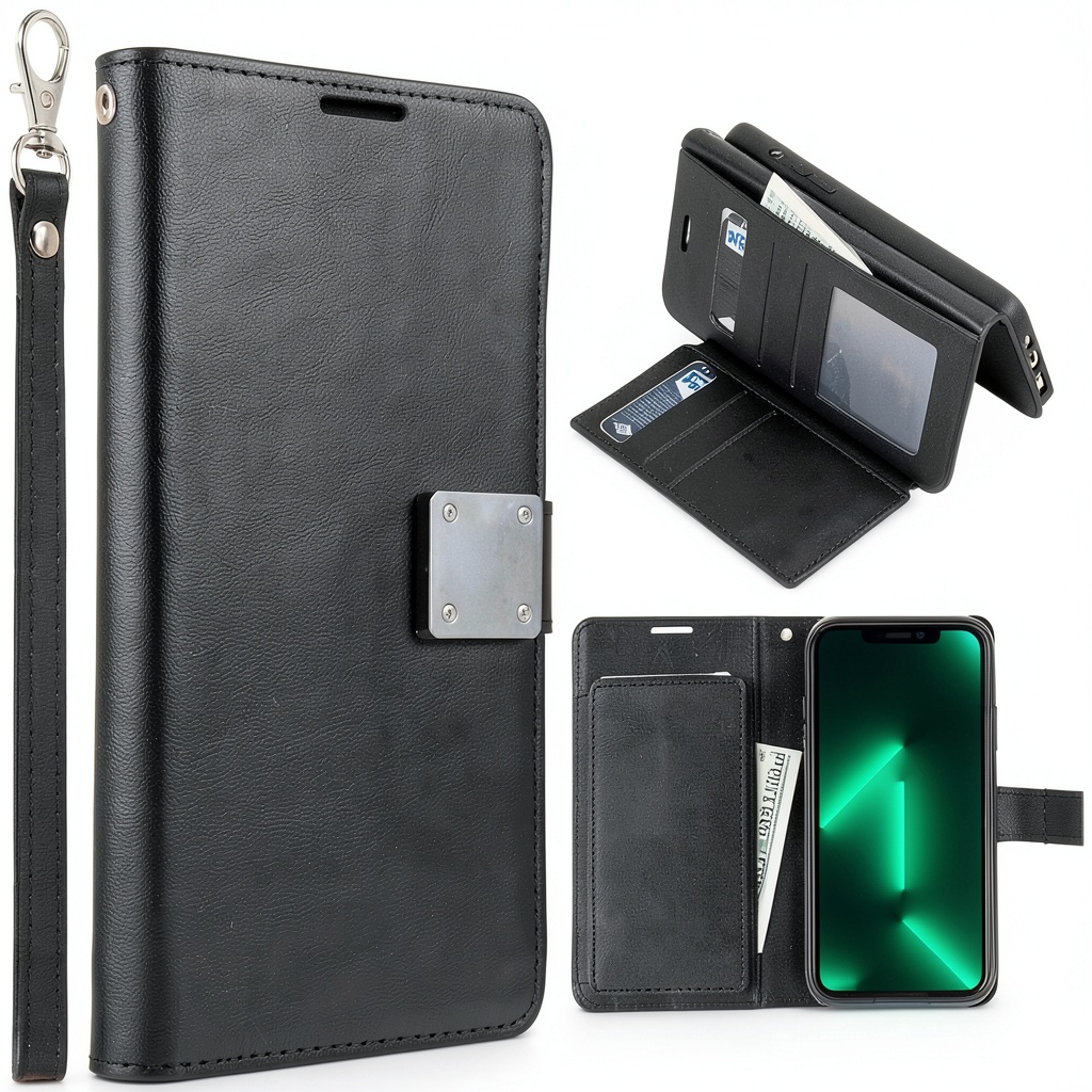 Entronix iPhone 17 Wallet Case showing card holder and zipper pocket