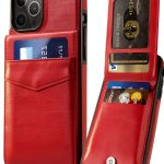 Entronix Leather Wallet Case iPhone 14 Pro Max Black Red-0