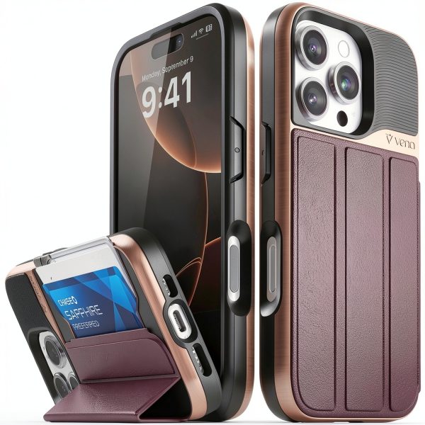 VENA iPhone 16 Pro Wallet Case Card Holder Drop Protection-0