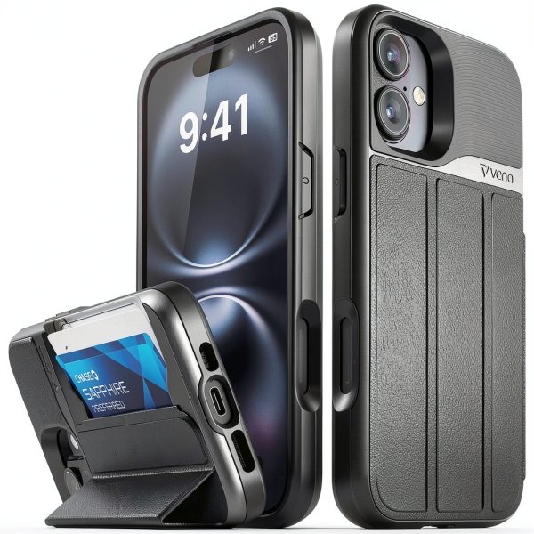 VENA iPhone 16 Plus Wallet Case Card Holder Drop Protection-0
