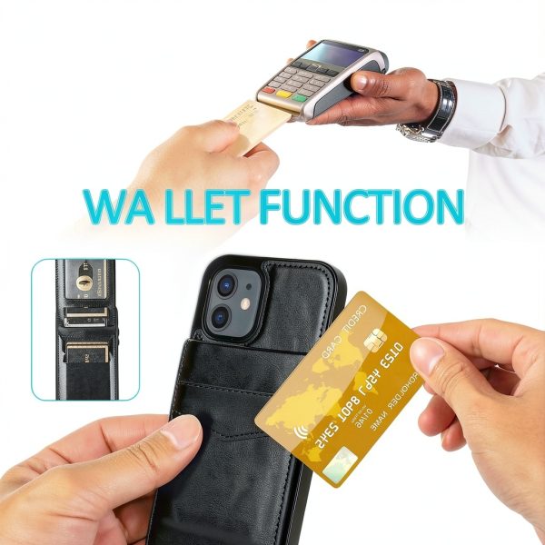 Entronix Leather Wallet Case iPhone 14 Pro Max Black Red-6