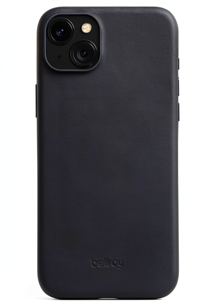 Nomad Leather iPhone Case showing front and back views